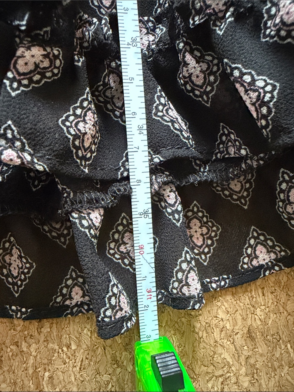 Misa Los Angeles Black Diamond-Print Ruffled Nightgown - Picture 3 of 4